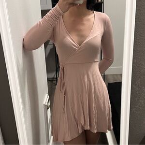 Coral long sleeve dress